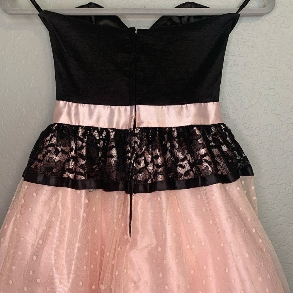 VTG Vintage Jessica McClintock Gunne Sax pink and black party dress size 1 - Picture 6 of 12